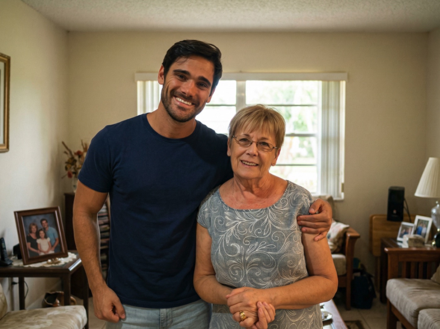 Anthony Astolfi with Patricia, a real homeowner Home Rescue Team helped