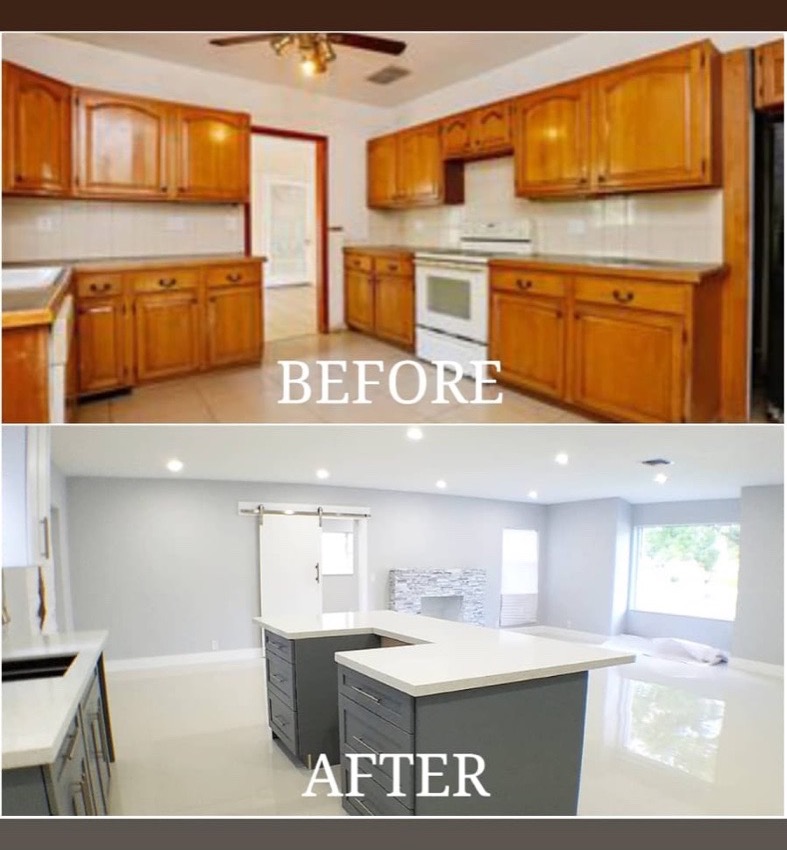 Before and after kitchen renovation in South Florida